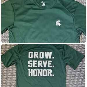MSU SPARTANS Green Athletic Men's M Shirt‎ GROW SERVE HONOR